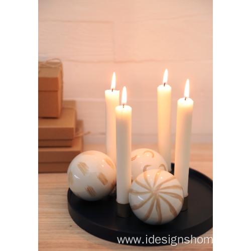 Metal Round Tray Candle Holders For Wedding Decoration